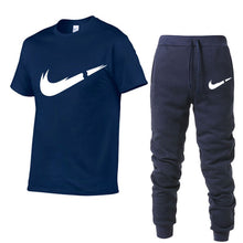 Load image into Gallery viewer, 2019 Summer New Men's T-shirt Tracksuit Casual Suits gym Clothing Man Sets Tops+Pants Male sweatshirt Men Brand T Shirt Set