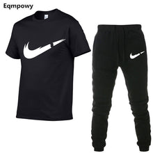 Load image into Gallery viewer, 2019 Summer New Men's T-shirt Tracksuit Casual Suits gym Clothing Man Sets Tops+Pants Male sweatshirt Men Brand T Shirt Set