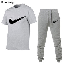 Load image into Gallery viewer, 2019 Summer New Men's T-shirt Tracksuit Casual Suits gym Clothing Man Sets Tops+Pants Male sweatshirt Men Brand T Shirt Set