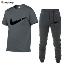 Load image into Gallery viewer, 2019 Summer New Men's T-shirt Tracksuit Casual Suits gym Clothing Man Sets Tops+Pants Male sweatshirt Men Brand T Shirt Set