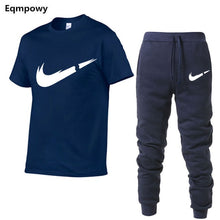 Load image into Gallery viewer, 2019 Summer New Men's T-shirt Tracksuit Casual Suits gym Clothing Man Sets Tops+Pants Male sweatshirt Men Brand T Shirt Set