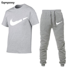 Load image into Gallery viewer, 2019 Summer New Men's T-shirt Tracksuit Casual Suits gym Clothing Man Sets Tops+Pants Male sweatshirt Men Brand T Shirt Set
