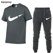 Load image into Gallery viewer, 2019 Summer New Men's T-shirt Tracksuit Casual Suits gym Clothing Man Sets Tops+Pants Male sweatshirt Men Brand T Shirt Set